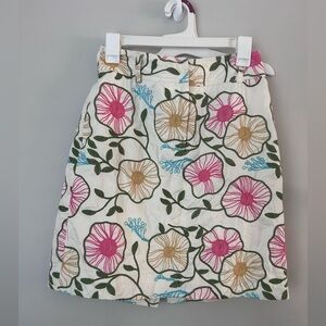 Etcetera White Skirt with Floral‎ Embroidery